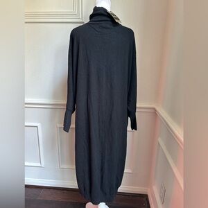 Saturun Black Turtleneck Sweater Maxi Dress, Size Large, NWT
